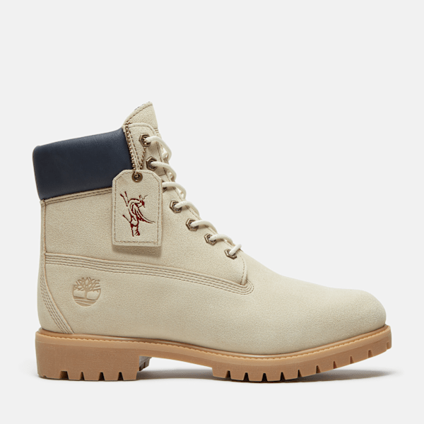 Timberland Year Of The Horse Premium 6-Inch Waterproof Boot Light Beige Suede/Dark Blue Men'S