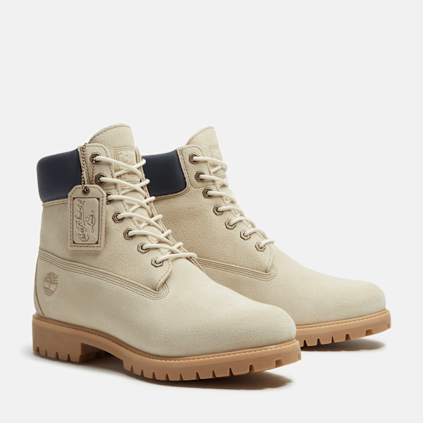 Timberland Year Of The Horse Premium 6-Inch Waterproof Boot Light Beige Suede/Dark Blue Men'S
