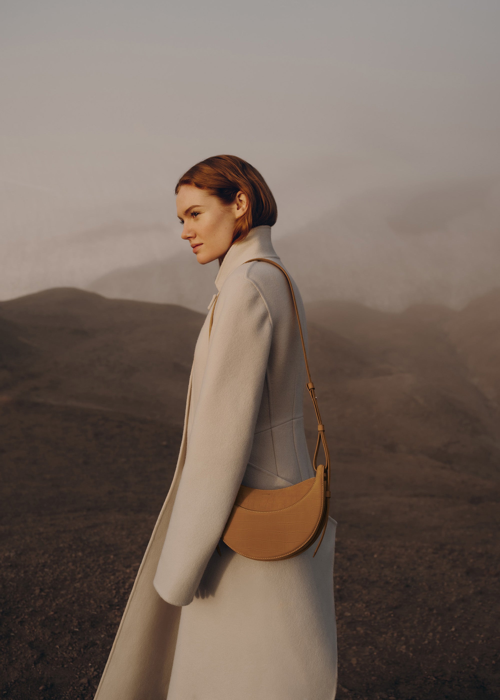 Polene Numero Dix Crocodile Nubuck Cinnamon