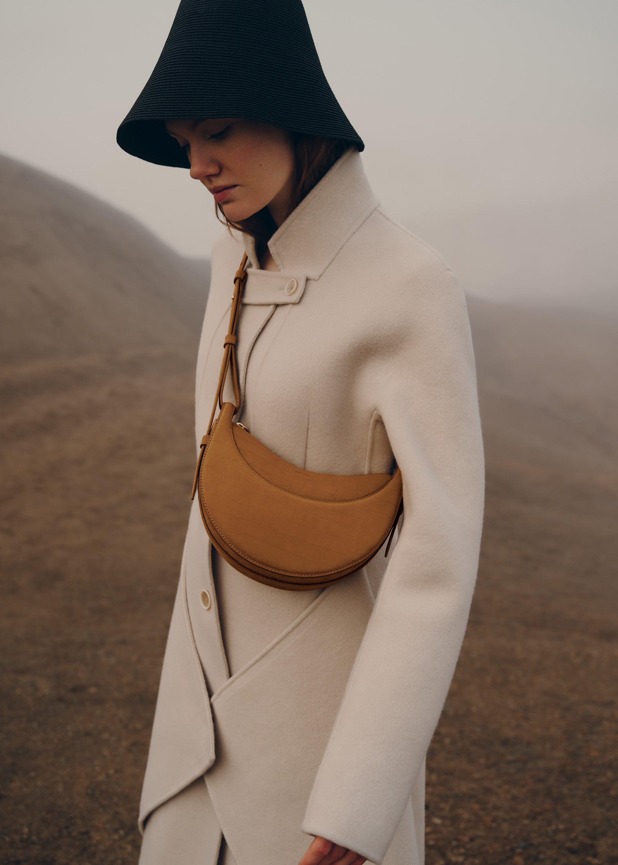 Polene Numero Dix Crocodile Nubuck Cinnamon