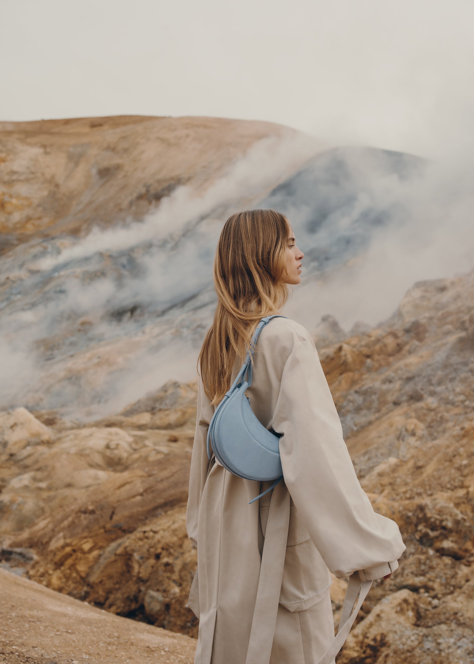 Polene Numero Dix Crocodile Nubuck Polar