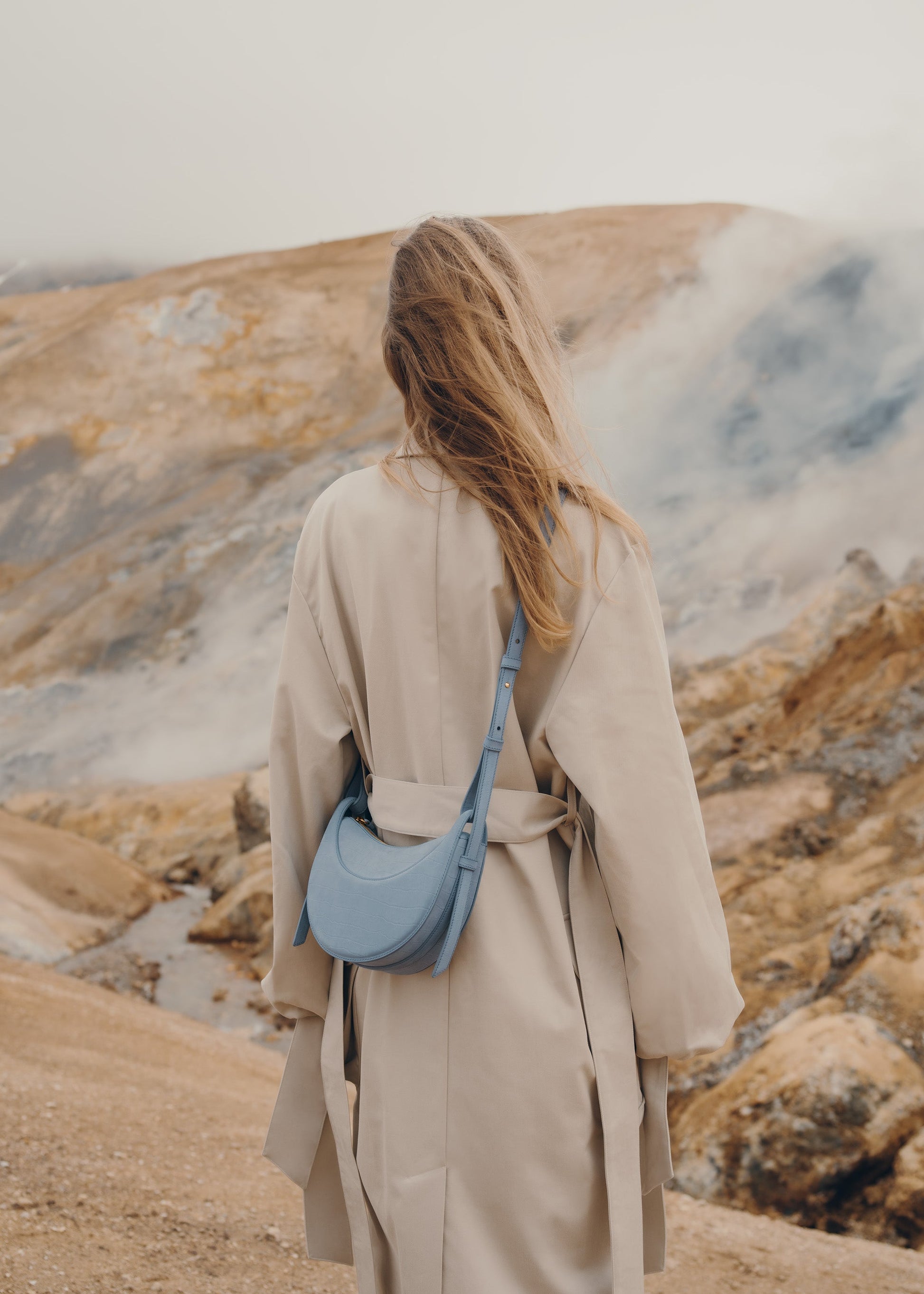 Polene Numero Dix Crocodile Nubuck Polar