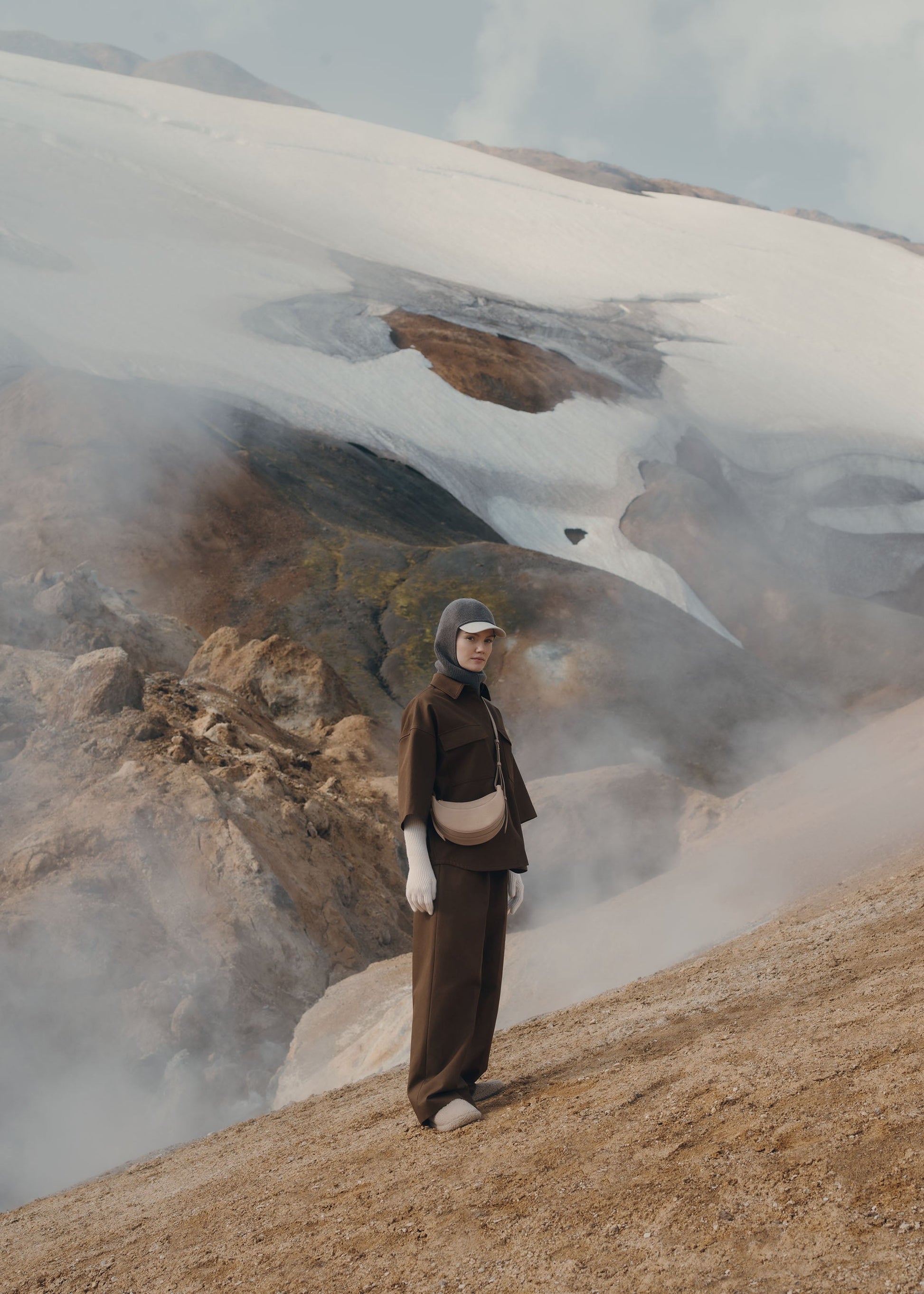 Polene Numero Dix Crocodile Nubuck Taupe