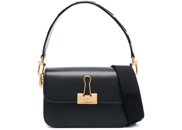 off-white binder leather shoulder bag black