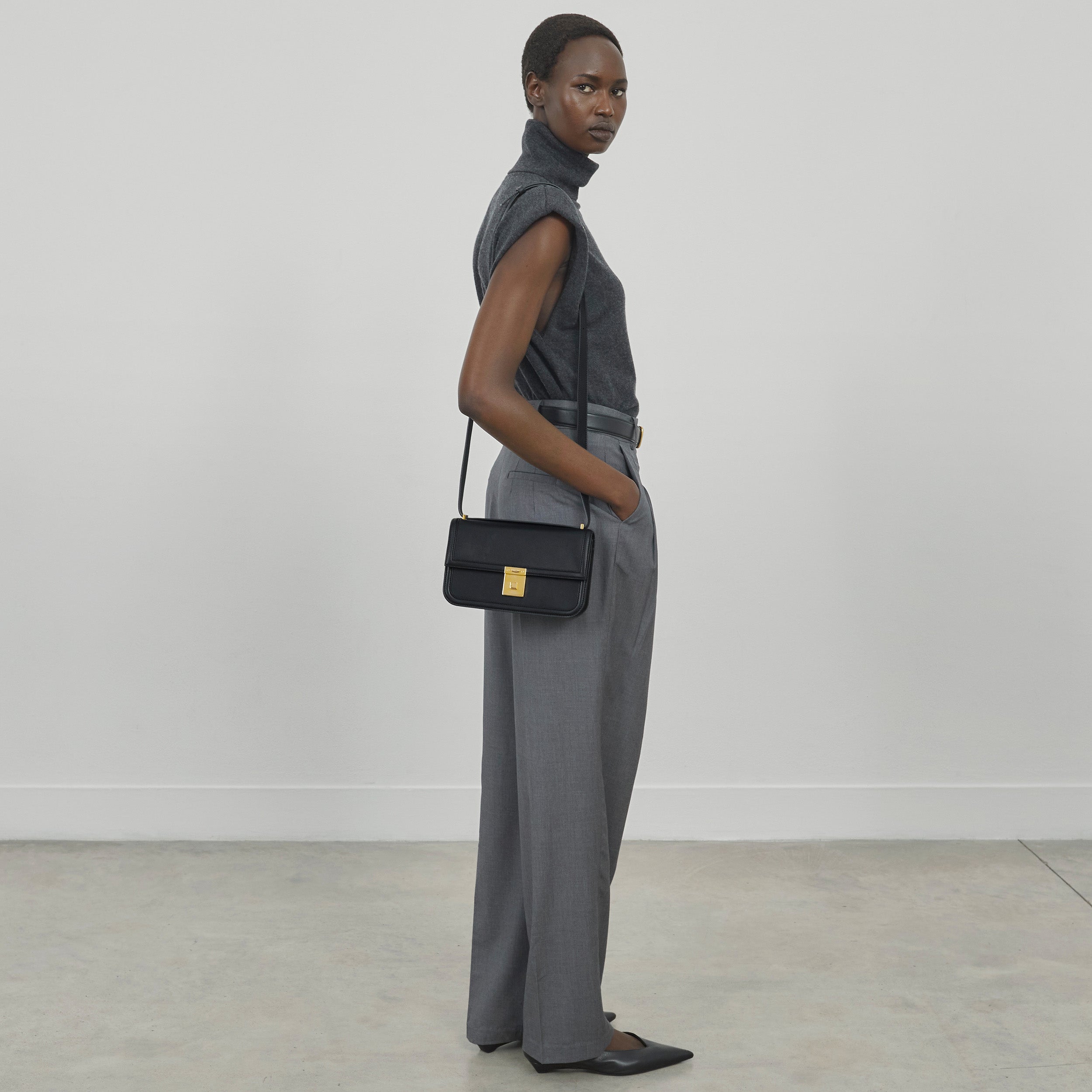 DeMellier The Paris Crossbody dark sand smooth