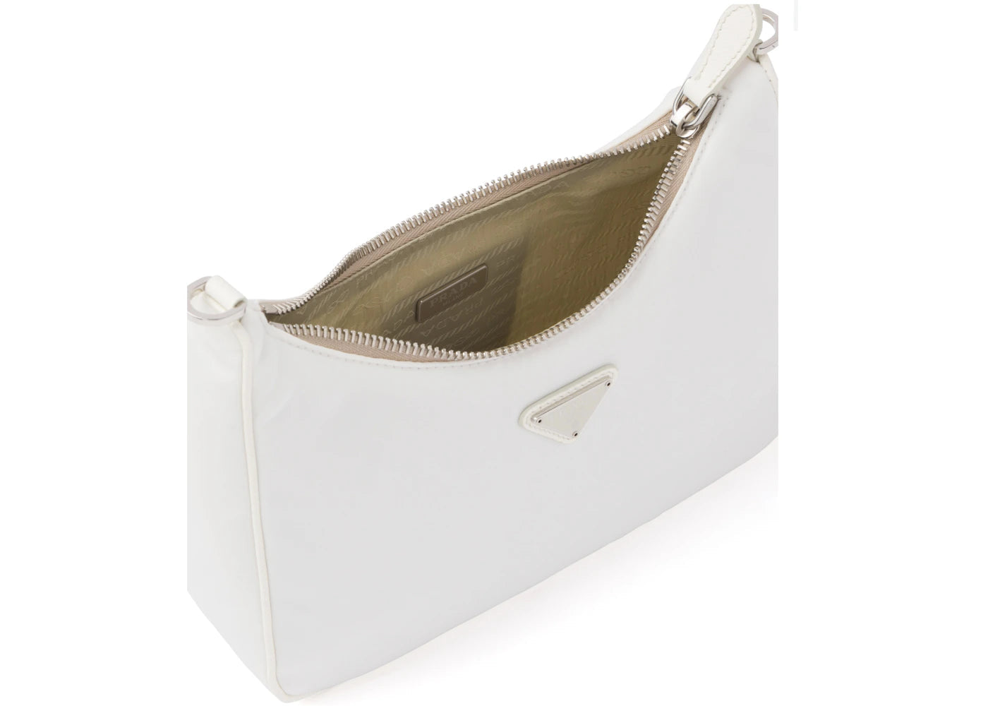 prada re-edition 2005 nylon bag white