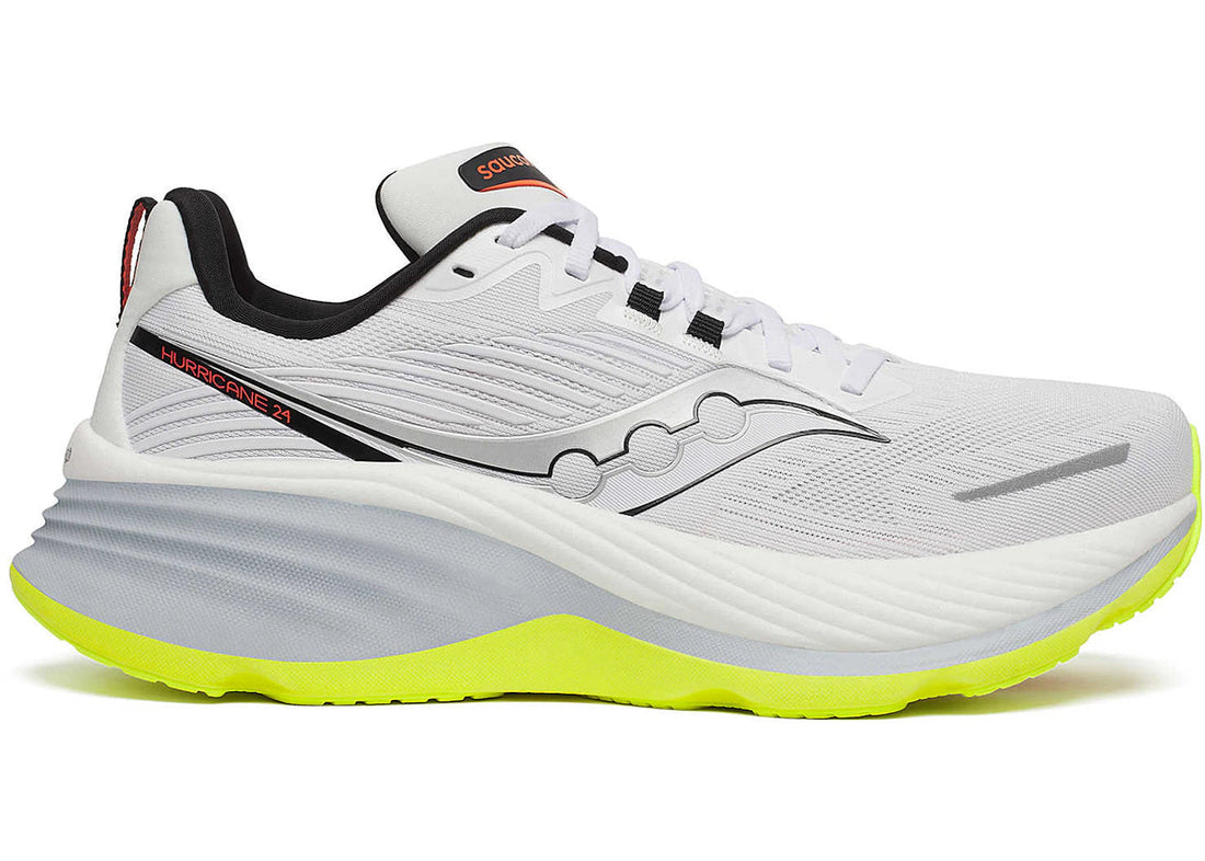 Saucony Hurricane 24 White Black Lime