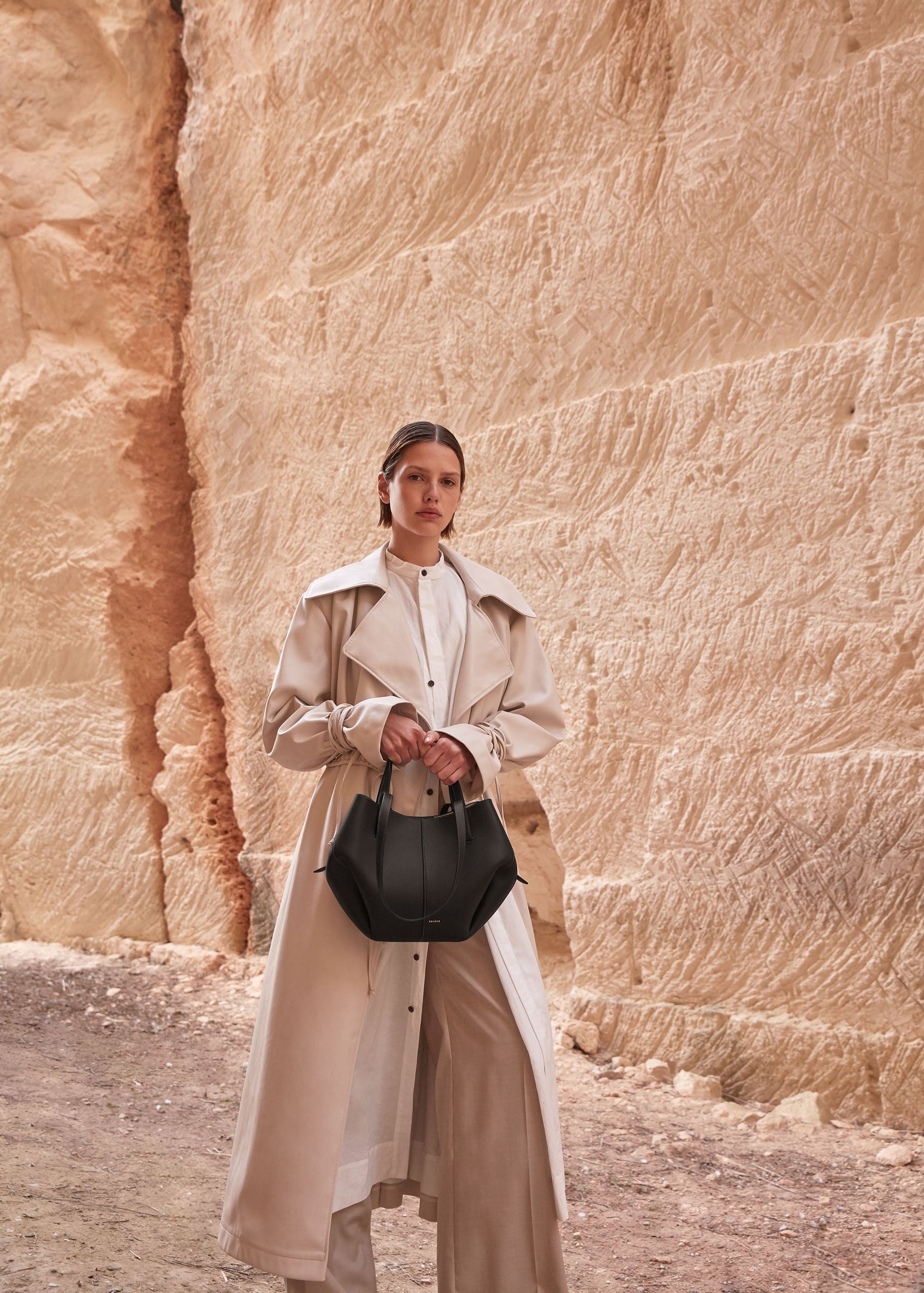 Polene Cyme Mini Textured Black