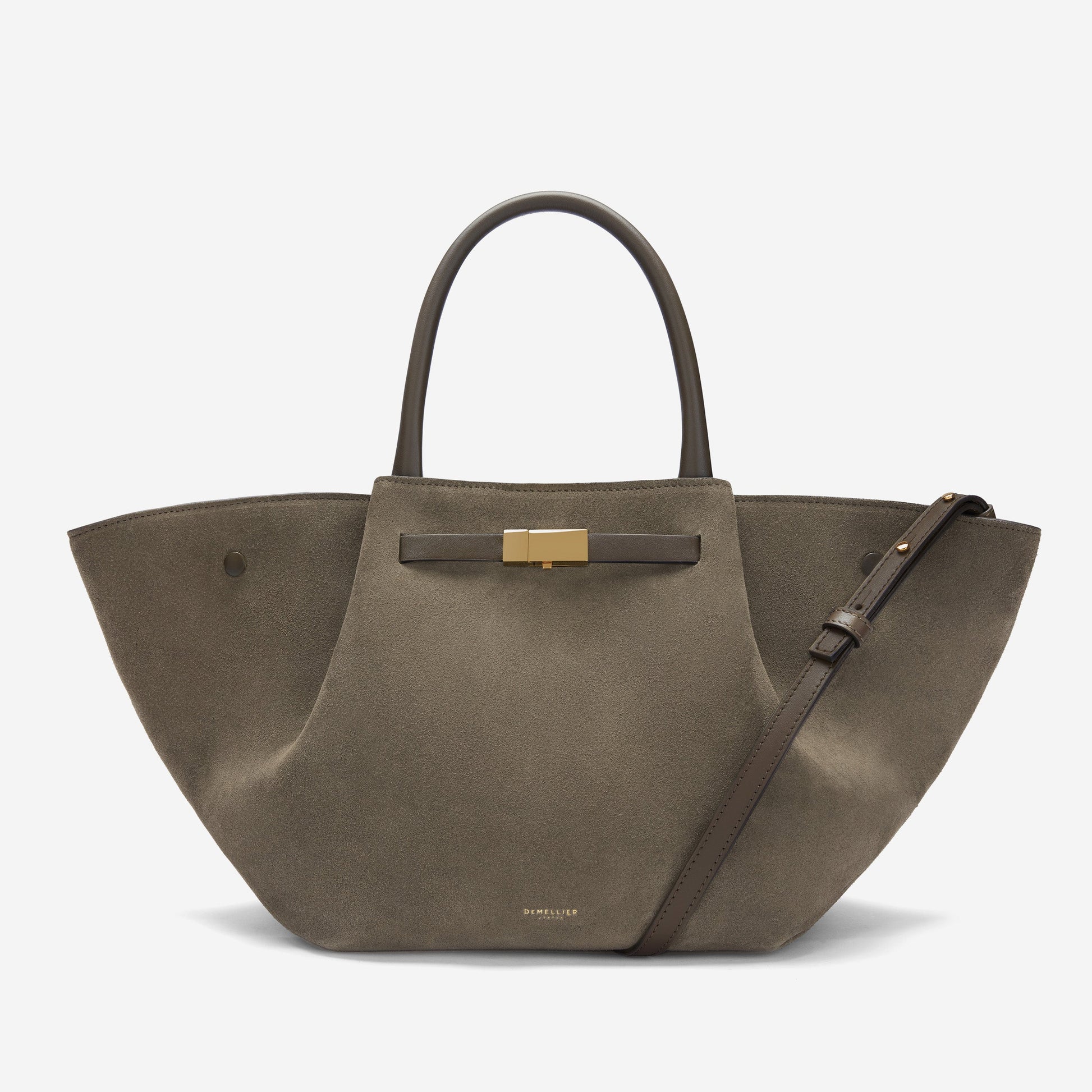 DeMellier The Midi New York deep olive suede & deep olive smooth