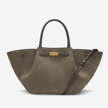 DeMellier The Midi New York deep olive suede & deep olive smooth