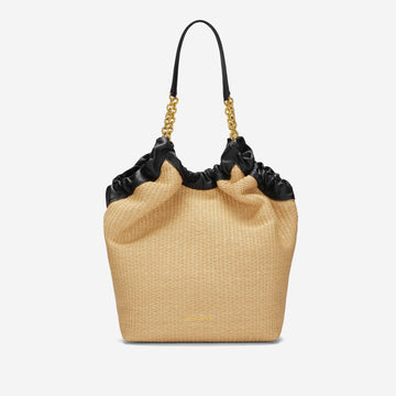 DeMellier The Miami warm raffia black smooth