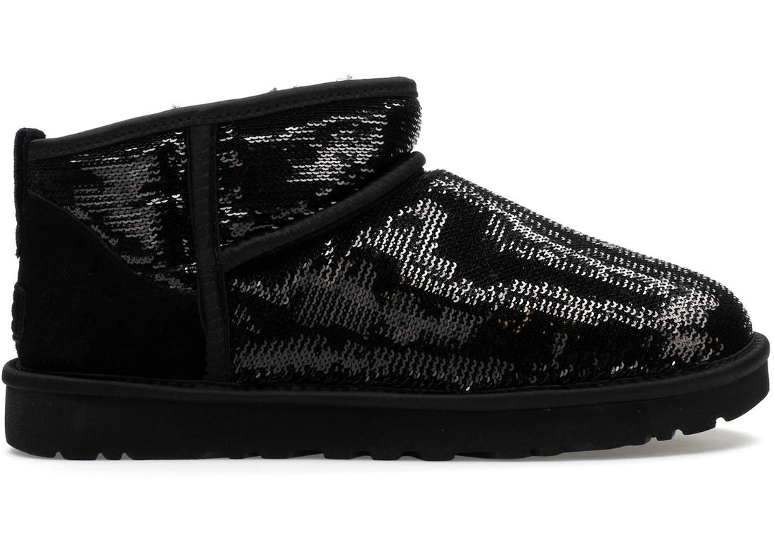 Ugg Classic Ultra Mini Boot Mirror Ball Black (Women'S)