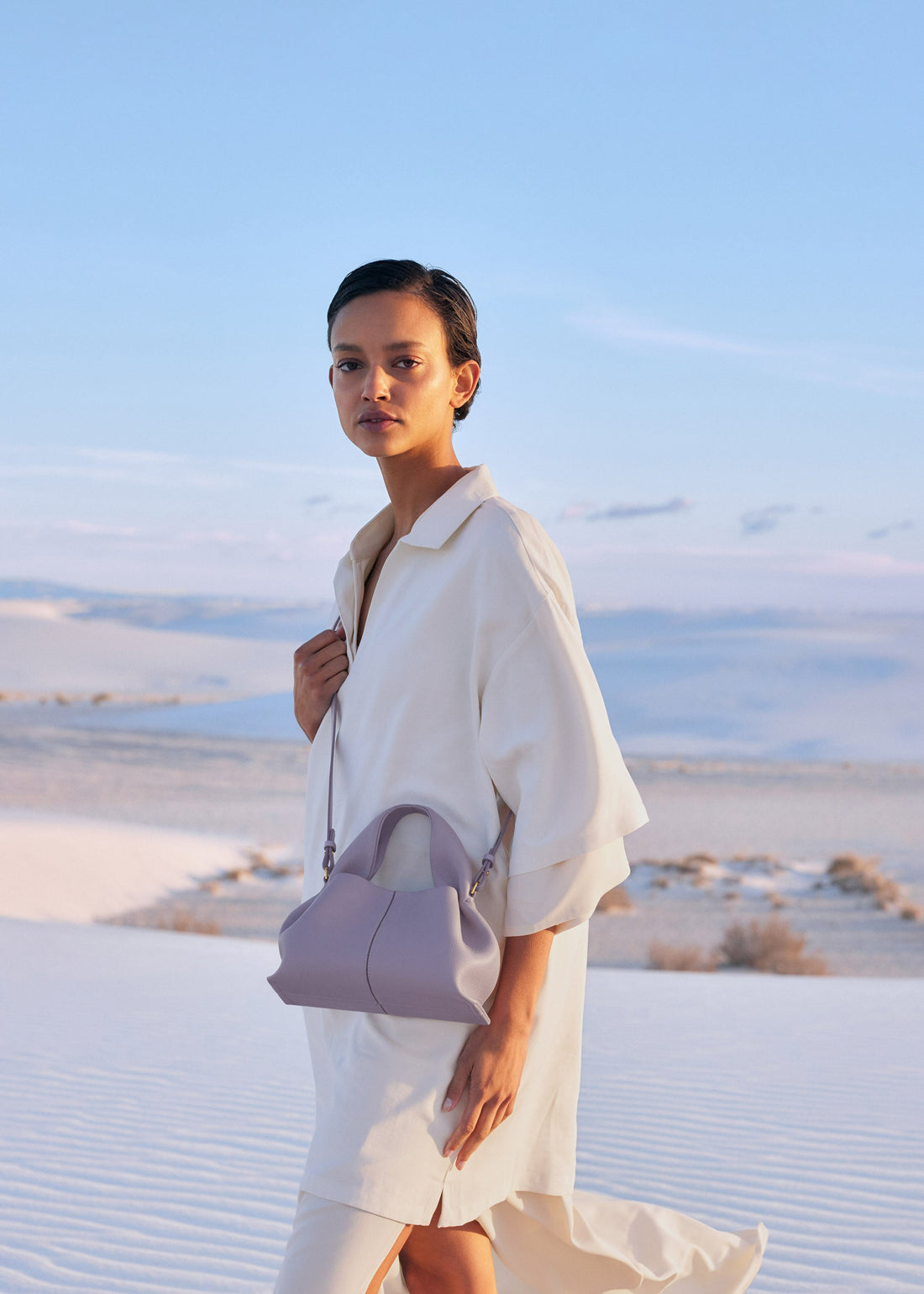 Polene Numero Neuf Mini Textured Mauve