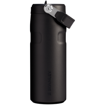 The IceFlow Bottle with Flip Straw Lid | 16 oz Black 2.0 Black 2.0