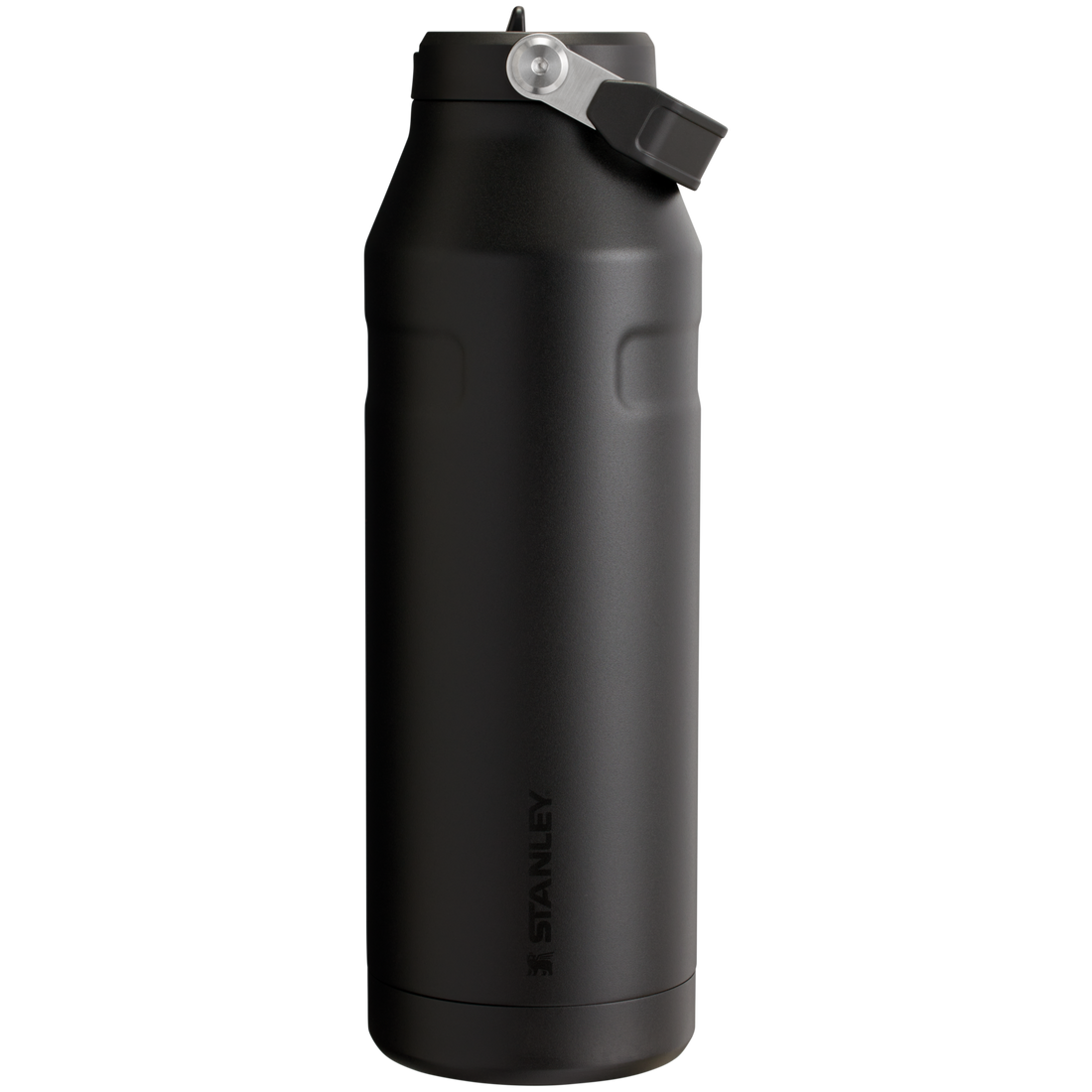 The IceFlow Bottle with Flip Straw Lid | 50 oz Black 2.0 Black 2.0