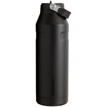 The IceFlow Bottle with Flip Straw Lid | 50 oz Black 2.0 Black 2.0