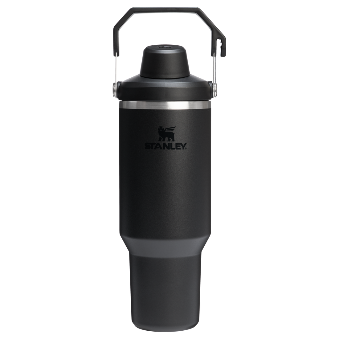 The IceFlow Tumbler with Fast Flow Lid | 40 OZ Black 2.0 Black 2.0