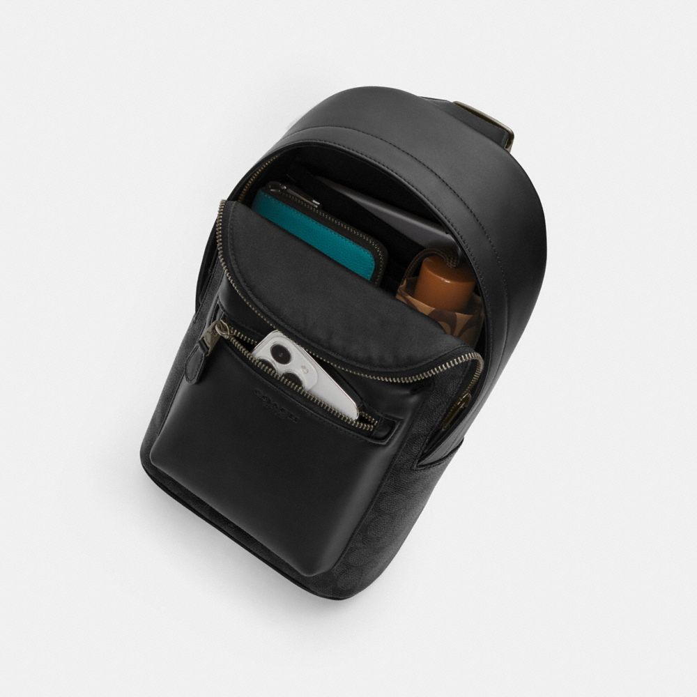 Coach West Pack With Varsity Motif Qb Toffee Black