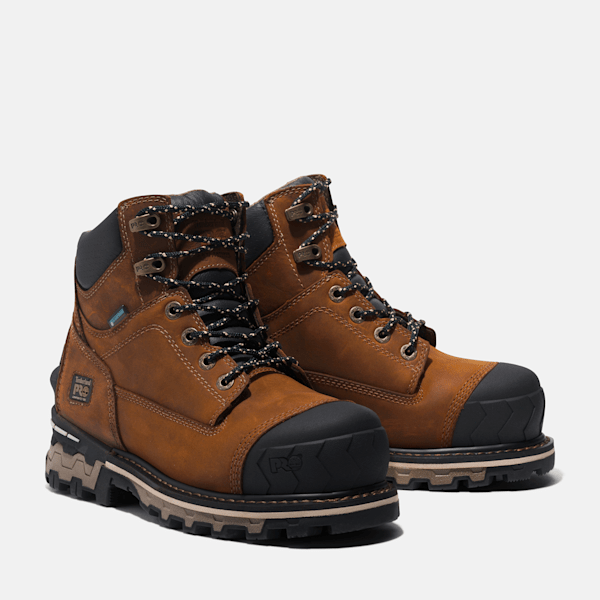 Timberland Boondock 6" Waterproof Comp-Toe Work Boot Brown Women'S