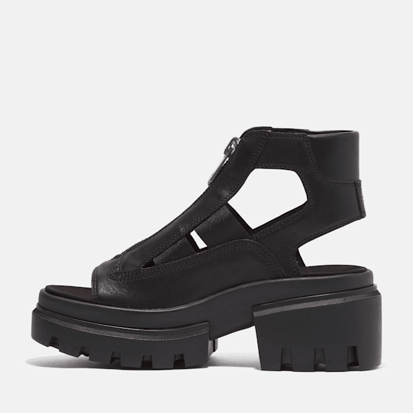 Timberland Everleigh Gladiator Sandal Black Full-Grain Women'S