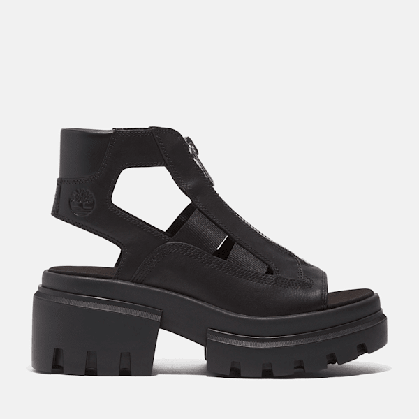 Timberland Everleigh Gladiator Sandal Black Full-Grain Women'S
