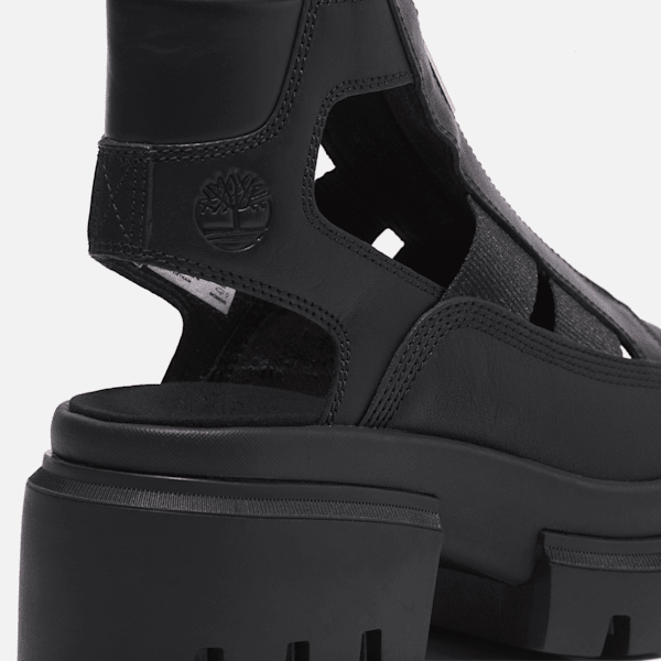 Timberland Everleigh Gladiator Sandal Black Full-Grain Women'S