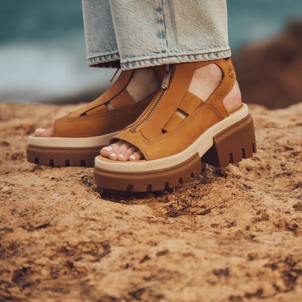 Timberland Everleigh Gladiator Sandal Wheat Nubuck Women'S