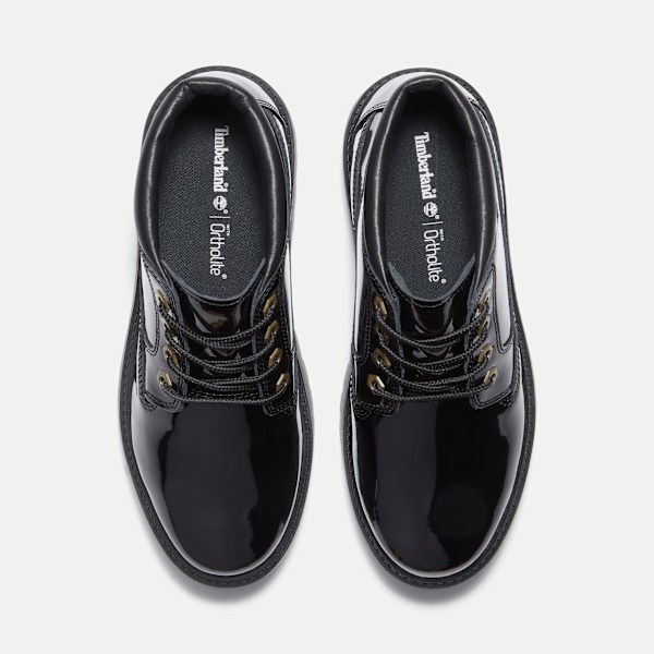 Timberland Patent Leather Stone Street Platform Chukka Black Patent Leather Women'S