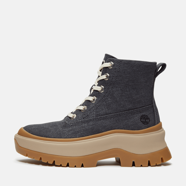 Timberland Roxie Lane Mid Lace-Up Boot Dark Grey Canvas Women'S