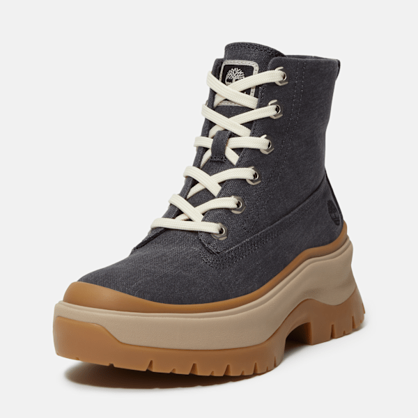 Timberland Roxie Lane Mid Lace-Up Boot Dark Grey Canvas Women'S