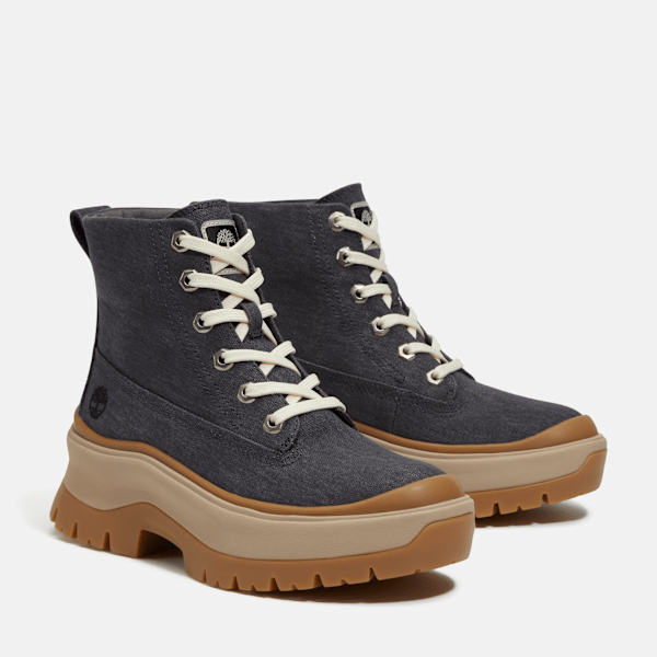 Timberland Roxie Lane Mid Lace-Up Boot Dark Grey Canvas Women'S