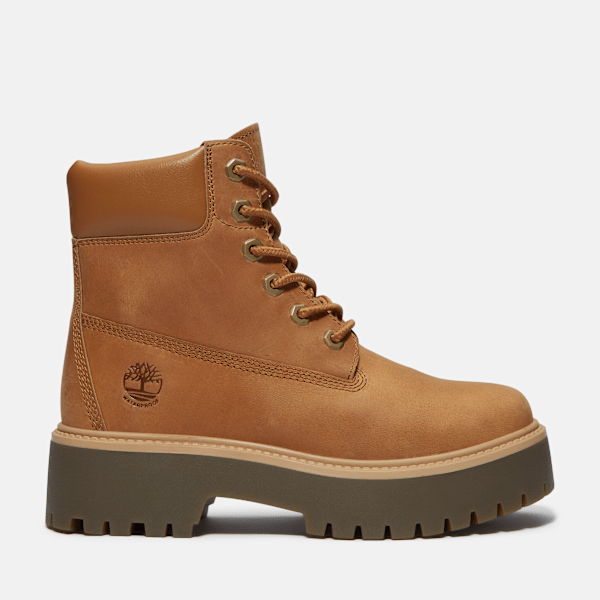 Timberland Stone Street 6-Inch Waterproof Platform Boot Wheat Full-Grain Women'S