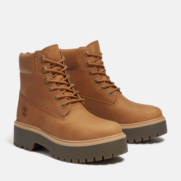 Timberland Stone Street 6-Inch Waterproof Platform Boot Wheat Full-Grain Women'S
