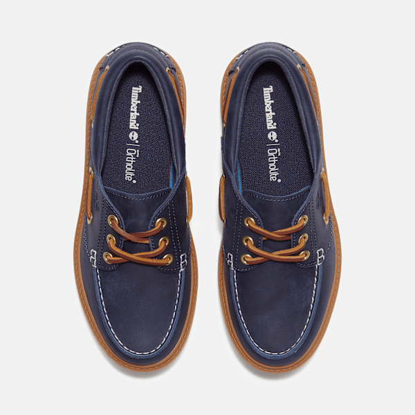 Timberland Stone Street Platform Boat Shoe Dark Blue Full-Grain Women'S
