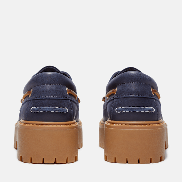 Timberland Stone Street Platform Boat Shoe Dark Blue Full-Grain Women'S