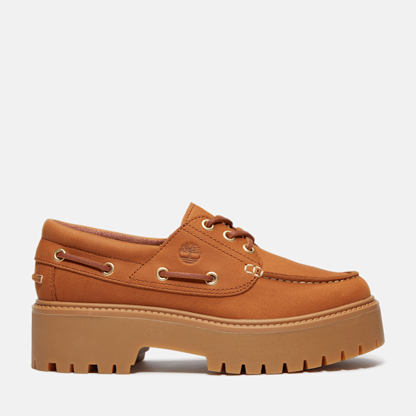 Timberland Stone Street Platform Boat Shoe Rust Nubuck Women'S