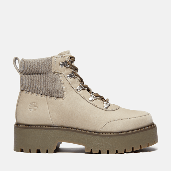 Timberland Stone Street Platform Hiker Boot Medium Grey Nubuck Women'S