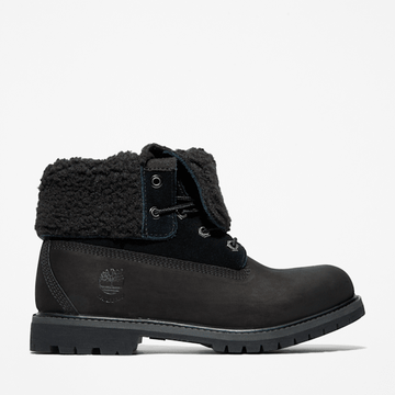 Timberland Warm-Lined Waterproof Roll-Top Boot Black Nubuck Women'S
