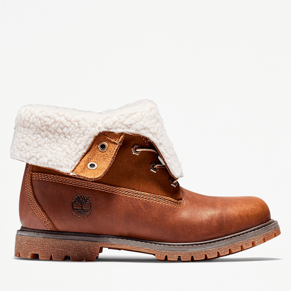 Timberland Warm-Lined Waterproof Roll-Top Boot Dark Brown Full-Grain Women'S