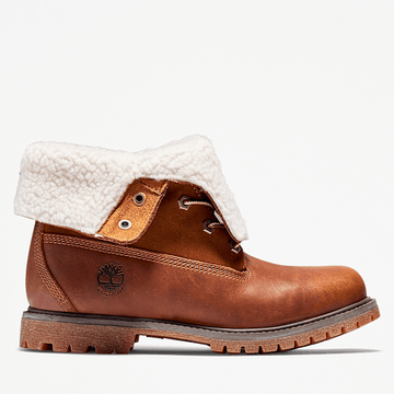 Timberland Warm-Lined Waterproof Roll-Top Boot Dark Brown Full-Grain Women'S