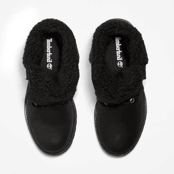Timberland Warm-Lined Waterproof Roll-Top Boot Black Nubuck Women'S