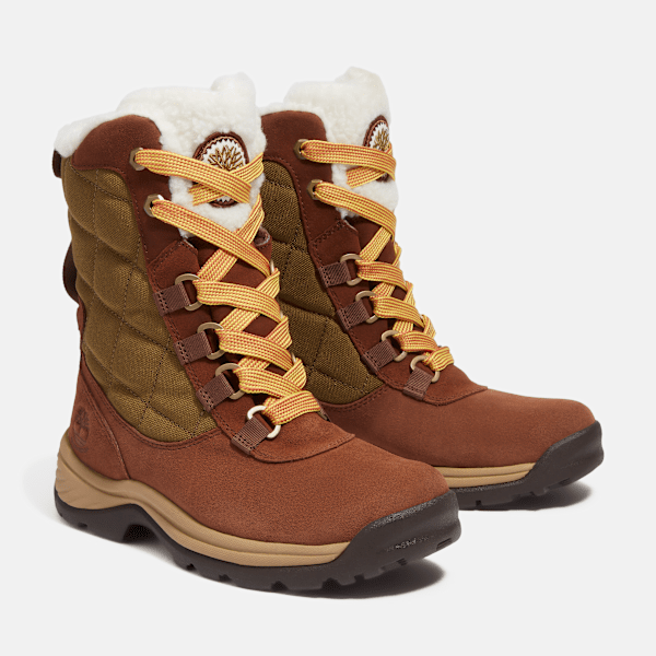 Timberland White Ledge Tall Waterproof Snow Boot Medium Brown Suede Women'S