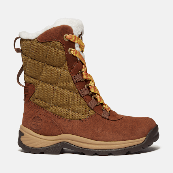 Timberland White Ledge Tall Waterproof Snow Boot Medium Brown Suede Women'S