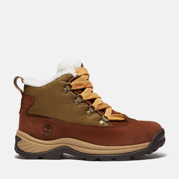 Timberland White Ledge Waterproof Snow Boot Brown Suede/Gold Women'S