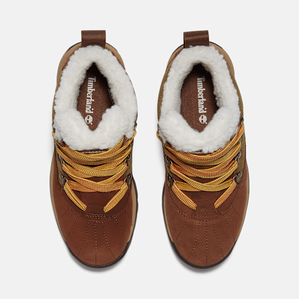 Timberland White Ledge Waterproof Snow Boot Brown Suede/Gold Women'S