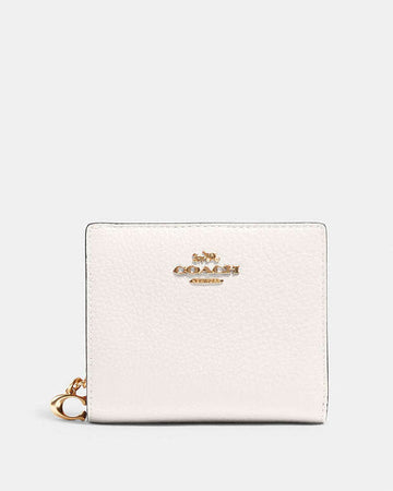 Snap Wallet Pebbled Leather-Gold-Chalk Pebbled Leather-Gold-Chalk