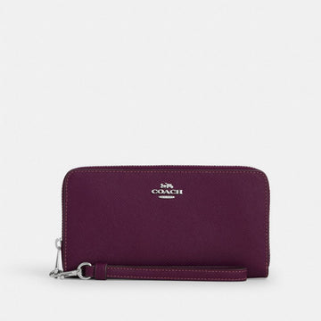 Coach Long Zip Around Wallet Silver