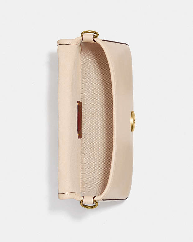 Soft Tabby Shoulder Bag Smooth Leather-Brass-Ivory Smooth Leather-Brass-Ivory