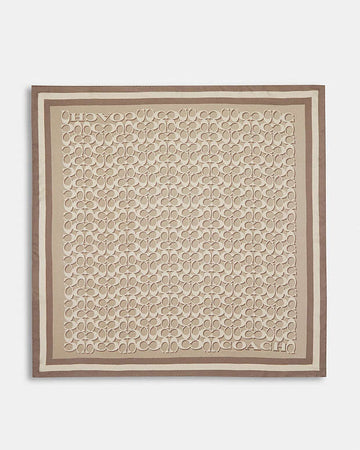 Signature Print Silk Square Scarf Bone Bone