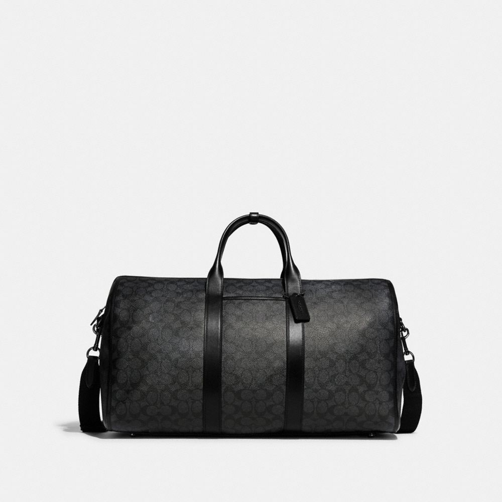 Coach Gotham Duffle Bag In Signature Canvas Black Copper Charcoal